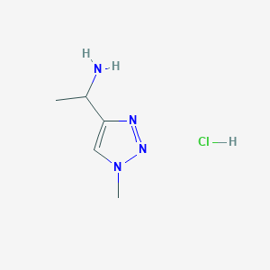 molecular formula C5H11ClN4 B2555274 1-(1-甲基三唑-4-基)乙胺；盐酸盐 CAS No. 2126162-71-6