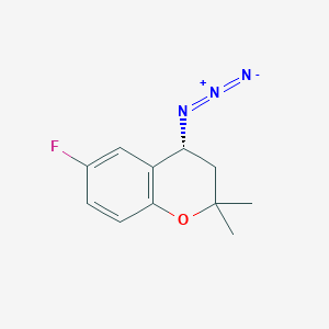 molecular formula C11H12FN3O B2555288 (4R)-2,2-Dimethyl-4beta-azido-6-fluoro-3,4-dihydro-2H-1-benzopyran CAS No. 1144501-06-3