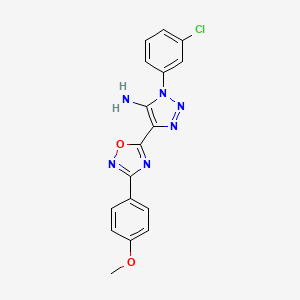 molecular formula C17H13ClN6O2 B2555294 1-(3-chlorophenyl)-4-[3-(4-methoxyphenyl)-1,2,4-oxadiazol-5-yl]-1H-1,2,3-triazol-5-amine CAS No. 892746-16-6