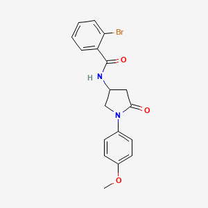 molecular formula C18H17BrN2O3 B2555298 2-bromo-N-(1-(4-methoxyphenyl)-5-oxopyrrolidin-3-yl)benzamide CAS No. 905684-64-2