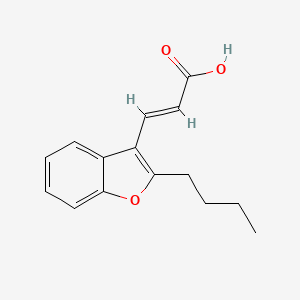 molecular formula C15H16O3 B2555301 3-(2-Butyl-1-benzofuran-3-yl)prop-2-enoic acid CAS No. 852400-43-2