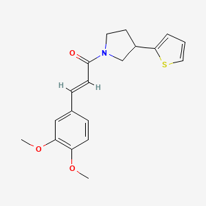 molecular formula C19H21NO3S B2555326 (E)-3-(3,4-二甲氧基苯基)-1-(3-(噻吩-2-基)吡咯烷-1-基)丙-2-烯-1-酮 CAS No. 2321343-39-7