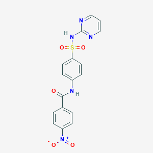 molecular formula C17H13N5O5S B255533 4-nitro-N-[4-(pyrimidin-2-ylsulfamoyl)phenyl]benzamide 