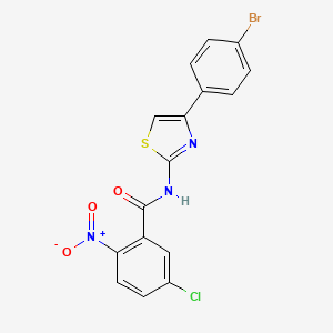 molecular formula C16H9BrClN3O3S B2555357 N-[4-(4-bromophenyl)-1,3-thiazol-2-yl]-5-chloro-2-nitrobenzamide CAS No. 330201-22-4