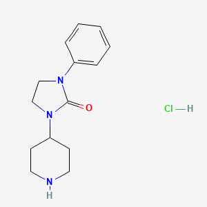 molecular formula C14H20ClN3O B2555371 1-Phenyl-3-piperidin-4-ylimidazolidin-2-one;hydrochloride CAS No. 2460755-60-4