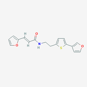 molecular formula C17H15NO3S B2555406 (E)-3-(呋喃-2-基)-N-(2-(5-(呋喃-3-基)噻吩-2-基)乙基)丙烯酰胺 CAS No. 2035003-41-7
