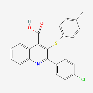 molecular formula C23H16ClNO2S B2555407 2-(4-氯苯基)-3-[(4-甲基苯基)硫烷基]-4-喹啉甲酸 CAS No. 477867-85-9