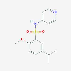 molecular formula C15H18N2O3S B255543 2-methoxy-5-propan-2-yl-N-pyridin-4-ylbenzenesulfonamide 