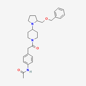 molecular formula C27H35N3O3 B2555440 N-(4-(2-(4-(2-((ベンジルオキシ)メチル)ピロリジン-1-イル)ピペリジン-1-イル)-2-オキソエチル)フェニル)アセトアミド CAS No. 2034354-11-3