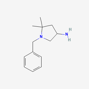 molecular formula C13H20N2 B2555479 1-苄基-5,5-二甲基吡咯烷-3-胺 CAS No. 1152112-22-5