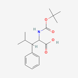 molecular formula C17H25NO4 B2555483 2-((tert-Butoxycarbonyl)amino)-4-methyl-3-phenylpentanoic acid CAS No. 2145602-51-1