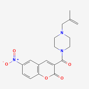 molecular formula C18H19N3O5 B2555487 3-(4-(2-methylallyl)piperazine-1-carbonyl)-6-nitro-2H-chromen-2-one CAS No. 873857-42-2