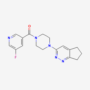 molecular formula C17H18FN5O B2555493 (4-(6,7-二氢-5H-环戊[c]哒嗪-3-基)哌嗪-1-基)(5-氟吡啶-3-基)甲苯酮 CAS No. 2034363-75-0