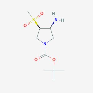 B2555508 Tert-butyl (3R,4R)-3-amino-4-methylsulfonylpyrrolidine-1-carboxylate CAS No. 2411179-87-6