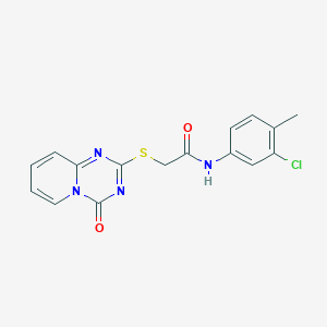 molecular formula C16H13ClN4O2S B2555523 N-(3-chloro-4-methylphenyl)-2-(4-oxopyrido[1,2-a][1,3,5]triazin-2-yl)sulfanylacetamide CAS No. 896333-44-1