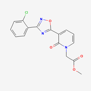 molecular formula C16H12ClN3O4 B2555530 醋酸[3-[3-(2-氯苯基)-1,2,4-恶二唑-5-基]-2-氧代吡啶-1(2H)-基]甲酯 CAS No. 1396759-66-2