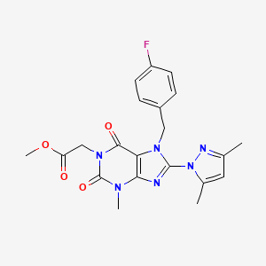 methyl 2-(8-(3,5-dimethyl-1H-pyrazol-1-yl)-7-(4-fluorobenzyl)-3-methyl-2,6-dioxo-2,3,6,7-tetrahydro-1H-purin-1-yl)acetate
