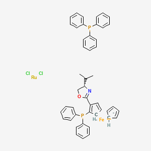Cyclopenta-1,3-diene;dichlororuthenium;diphenyl-[2-[(4S)-4-propan-2-yl-4,5-dihydro-1,3-oxazol-2-yl]cyclopenta-1,3-dien-1-yl]phosphane;iron(2+);triphenylphosphane