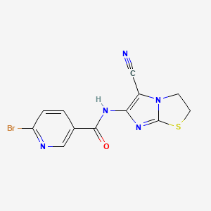molecular formula C12H8BrN5OS B2555552 6-bromo-N-{5-cyano-2H,3H-imidazo[2,1-b][1,3]thiazol-6-yl}pyridine-3-carboxamide CAS No. 2094278-69-8
