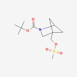 molecular formula C12H21NO5S B2555555 叔丁基4-(甲磺酰氧甲基)-2-氮杂双环[2.1.1]己烷-2-羧酸酯 CAS No. 220598-36-7