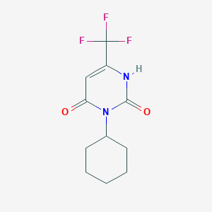 molecular formula C11H13F3N2O2 B2555560 3-cyclohexyl-6-(trifluoromethyl)-2,4(1H,3H)-pyrimidinedione CAS No. 26676-01-7
