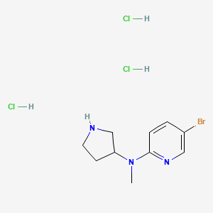 molecular formula C10H17BrCl3N3 B2555564 5-Bromo-N-methyl-N-pyrrolidin-3-ylpyridin-2-amine;trihydrochloride CAS No. 2551117-82-7