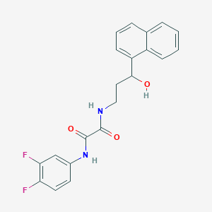 molecular formula C21H18F2N2O3 B2555584 N1-(3,4-difluorophenyl)-N2-(3-hydroxy-3-(naphthalen-1-yl)propyl)oxalamide CAS No. 1421475-77-5