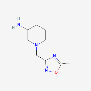 molecular formula C9H16N4O B2555592 1-[(5-Methyl-1,2,4-oxadiazol-3-yl)methyl]piperidin-3-amine CAS No. 1250516-94-9