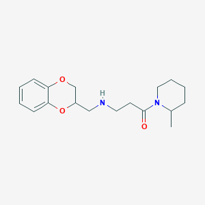 molecular formula C18H26N2O3 B025556 3-(((1,4-Benzodioxan-2-yl)methyl)amino)-1-(2-methylpiperidino)-1-propanone CAS No. 102071-87-4