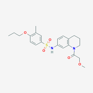 molecular formula C22H28N2O5S B2555607 N-(1-(2-甲氧基乙酰)-1,2,3,4-四氢喹啉-7-基)-3-甲基-4-丙氧基苯磺酰胺 CAS No. 1171635-54-3