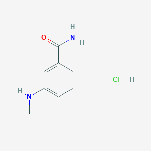 molecular formula C8H11ClN2O B2555619 3-(Methylamino)benzamide;hydrochloride CAS No. 2361676-45-9