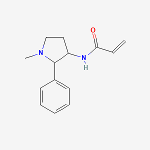 molecular formula C14H18N2O B2555622 N-(1-Methyl-2-phenylpyrrolidin-3-yl)prop-2-enamide CAS No. 2176843-59-5