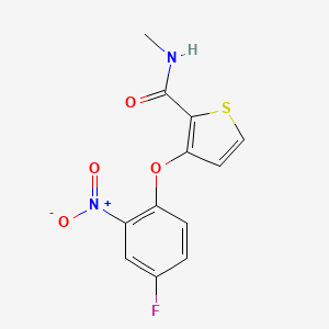 molecular formula C12H9FN2O4S B2555624 3-(4-fluoro-2-nitrophenoxy)-N-methyl-2-thiophenecarboxamide CAS No. 303152-76-3