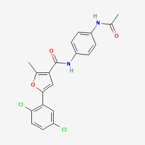molecular formula C20H16Cl2N2O3 B2555632 N-(4-acetamidophenyl)-5-(2,5-dichlorophenyl)-2-methylfuran-3-carboxamide CAS No. 875286-72-9