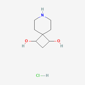 molecular formula C8H16ClNO2 B2555634 7-Azaspiro[3.5]nonane-1,3-diol;hydrochloride CAS No. 2377036-09-2