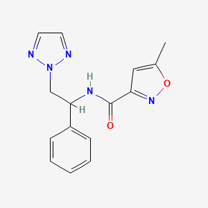 molecular formula C15H15N5O2 B2555636 5-methyl-N-(1-phenyl-2-(2H-1,2,3-triazol-2-yl)ethyl)isoxazole-3-carboxamide CAS No. 2034437-80-2