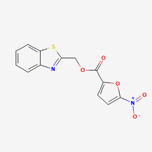 molecular formula C13H8N2O5S B2555656 苯并[d]噻唑-2-基甲基-5-硝基呋喃-2-羧酸酯 CAS No. 391229-58-6