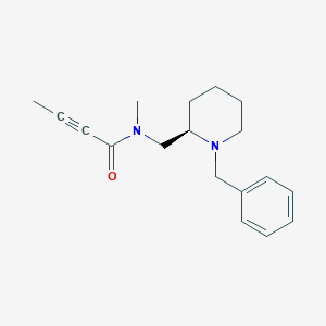 molecular formula C18H24N2O B2555674 N-[[(2R)-1-Benzylpiperidin-2-yl]methyl]-N-methylbut-2-ynamide CAS No. 2411178-67-9