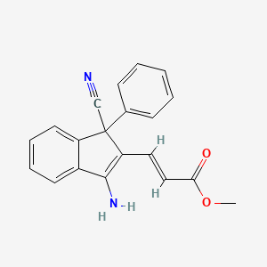 molecular formula C20H16N2O2 B2555686 methyl (2E)-3-(3-amino-1-cyano-1-phenyl-1H-inden-2-yl)prop-2-enoate CAS No. 339029-92-4