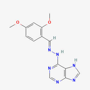 molecular formula C14H14N6O2 B2555689 (E)-6-(2-(2,4-dimethoxybenzylidene)hydrazinyl)-9H-purine CAS No. 537667-48-4