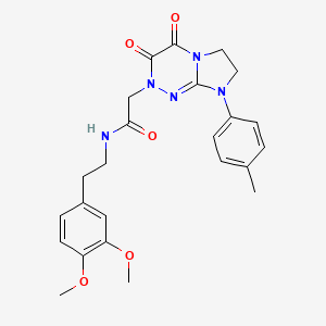molecular formula C24H27N5O5 B2555692 N-(3,4-dimethoxyphenethyl)-2-(3,4-dioxo-8-(p-tolyl)-3,4,7,8-tetrahydroimidazo[2,1-c][1,2,4]triazin-2(6H)-yl)acetamide CAS No. 941891-53-8
