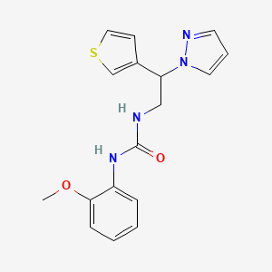 molecular formula C17H18N4O2S B2555702 1-(2-(1H-吡唑-1-基)-2-(噻吩-3-基)乙基)-3-(2-甲氧基苯基)脲 CAS No. 2034563-82-9