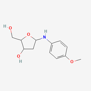 molecular formula C12H17NO4 B2555713 2-脱氧-N-(4-甲氧基苯基)戊呋喃糖基胺 CAS No. 346447-50-5