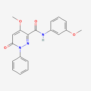 molecular formula C19H17N3O4 B2555714 4-methoxy-N-(3-methoxyphenyl)-6-oxo-1-phenyl-1,6-dihydropyridazine-3-carboxamide CAS No. 1004639-95-5