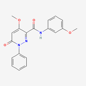 molecular formula C19H17N3O4 B2555714 4-méthoxy-N-(3-méthoxyphényl)-6-oxo-1-phényl-1,6-dihydropyridazine-3-carboxamide CAS No. 1004639-95-5