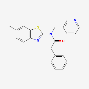 molecular formula C22H19N3OS B2555720 N-(6-甲基苯并[d]噻唑-2-基)-2-苯基-N-(吡啶-3-基甲基)乙酰胺 CAS No. 895008-94-3