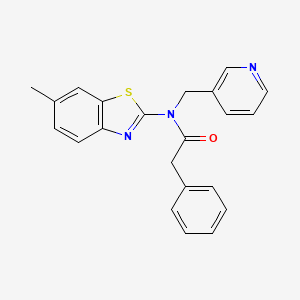 molecular formula C22H19N3OS B2555720 N-(6-メチルベンゾ[d]チアゾール-2-イル)-2-フェニル-N-(ピリジン-3-イルメチル)アセトアミド CAS No. 895008-94-3