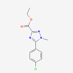 molecular formula C12H12ClN3O2 B2555745 5-(4-氯苯基)-1-甲基-1H-1,2,4-三唑-3-羧酸乙酯 CAS No. 1283530-38-0
