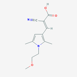 molecular formula C13H16N2O3 B2555746 (2E)-2-cyano-3-[1-(2-methoxyethyl)-2,5-dimethyl-1H-pyrrol-3-yl]acrylic acid CAS No. 743440-54-2