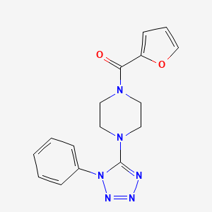 molecular formula C16H16N6O2 B2555750 1-(2-furoyl)-4-(1-phenyl-1H-tetrazol-5-yl)piperazine CAS No. 379237-40-8